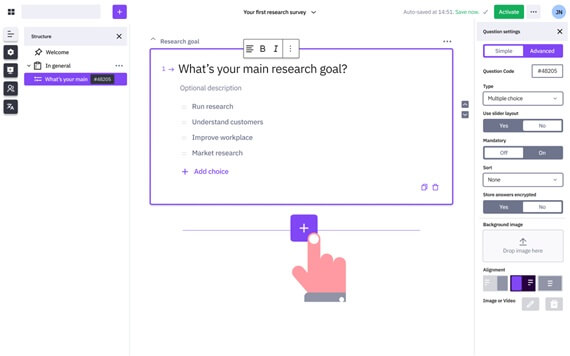 Create your survey in 3 minutes
